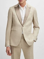 Slim-Fit Tuxedo in Micro-Patterned Linen