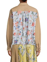 Decano Solid & Floral Cropped Workwear Shirt