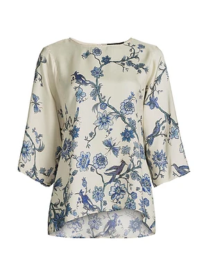 Filippo Silk Floral Blouse