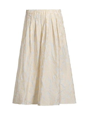 Anzio Floral Embroidered Cotton Skirt