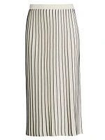 Finanza Pleated Striped Knit Skirt