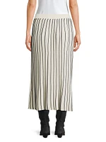 Finanza Pleated Striped Knit Skirt