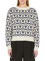 Odeon Floral Stretch Cotton Sweater