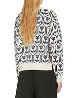 Odeon Floral Stretch Cotton Sweater