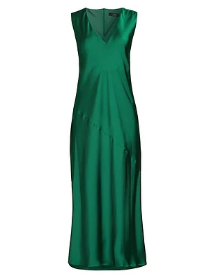 Giubba Satin V-Neck A-Line Dress