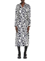 Gaia Graphic Silk Shirtdress