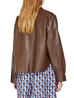 Buono Boxy Leather Shirt-Jacket