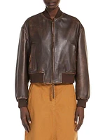 Hiltex Leather Bomber Jacket