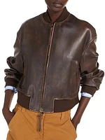 Hiltex Leather Bomber Jacket