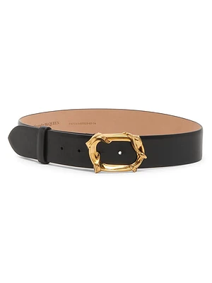 Leather Snake Buckle Belt