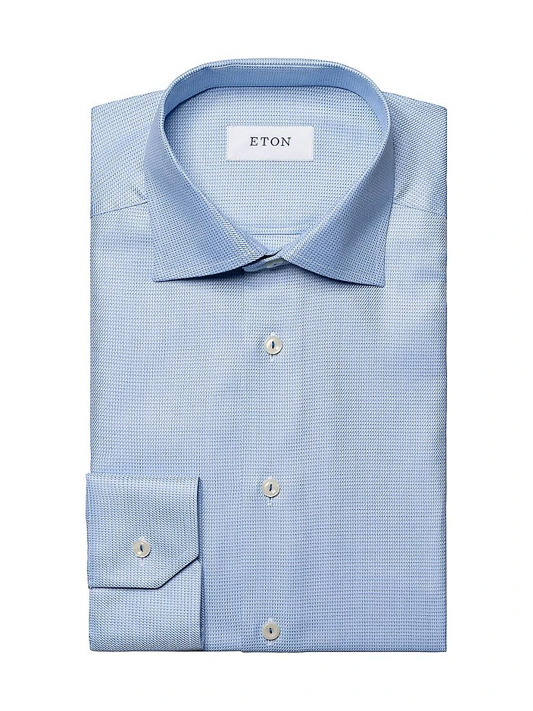 Contemporary-Fit Semi Solid Twill Shirt