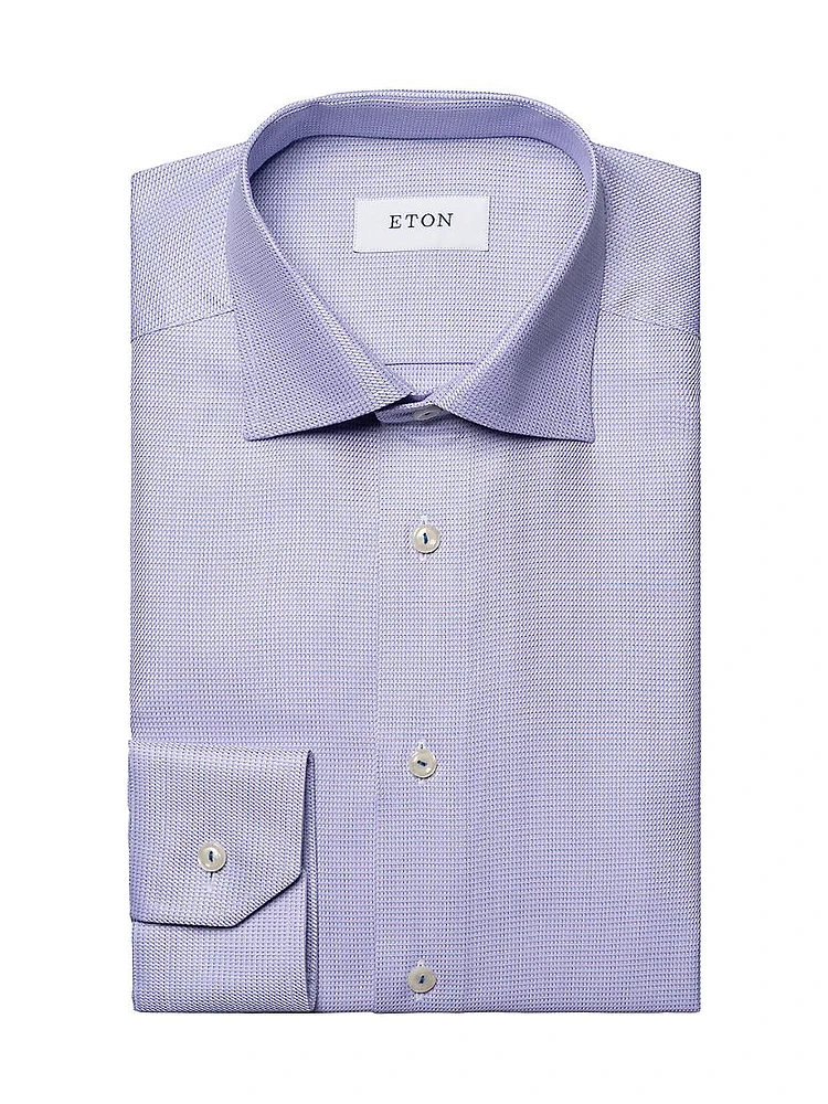 Slim-Fit Semi-Solid Twill Shirt