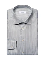 Slim Fit Micro-Check Cotton-Blend Shirt