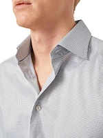 Slim Fit Micro-Check Cotton-Blend Shirt