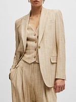 Regular-Fit Jacket Pinstripe Material with Signature Lining