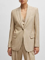 Regular-Fit Jacket Pinstripe Material with Signature Lining