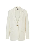 Relaxed-Fit Jacket Linen-Blend Twill