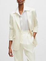 Relaxed-Fit Jacket Linen-Blend Twill