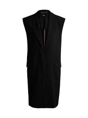 Sleeveless Jacket with Concealed Closure and Signature Lining