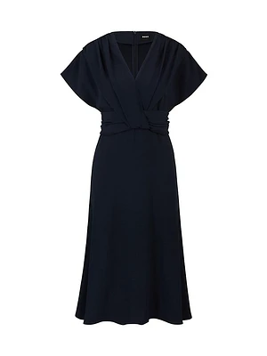 Drape-Front Dress Satin