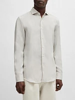 Slim-Fit Shirt Linen with Spread Collar