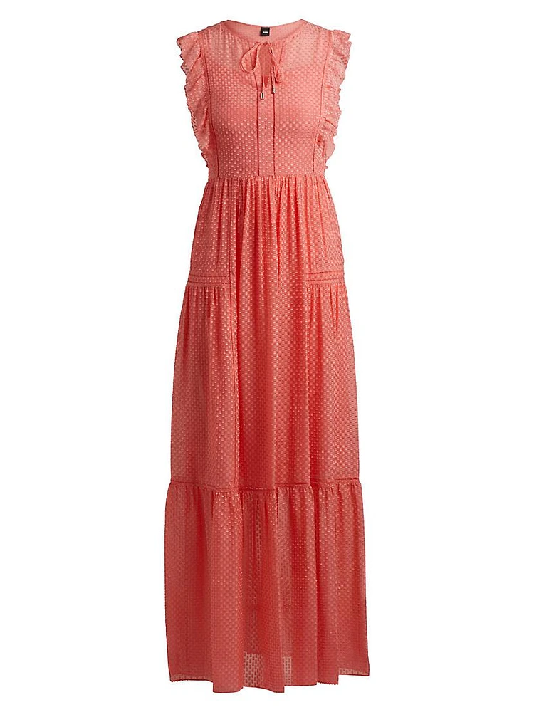 Tie-Neckline Sleeveless Dress