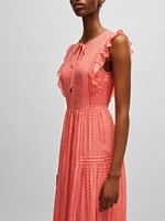 Tie-Neckline Sleeveless Dress