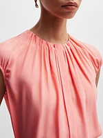 Regular-Fit Cap-Sleeved Blouse