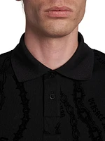 Chain-Link Logo Cotton Polo Shirt