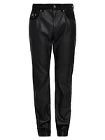 Faux Leather Five-Pocket Pants