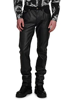 Faux Leather Five-Pocket Pants