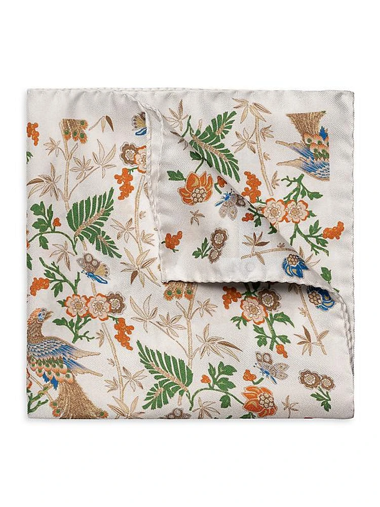 Floral Silk Pocket Square