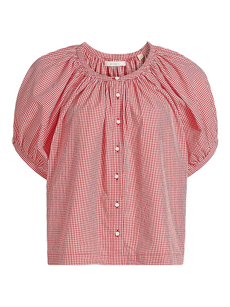 June Gingham Cotton Top