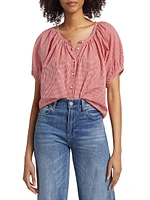 June Gingham Cotton Top