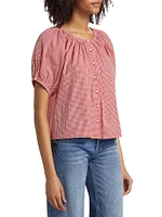 June Gingham Cotton Top