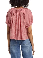 June Gingham Cotton Top