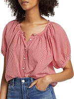 June Gingham Cotton Top