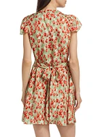 Kelsea Tulip Print Silk-Blend Minidress