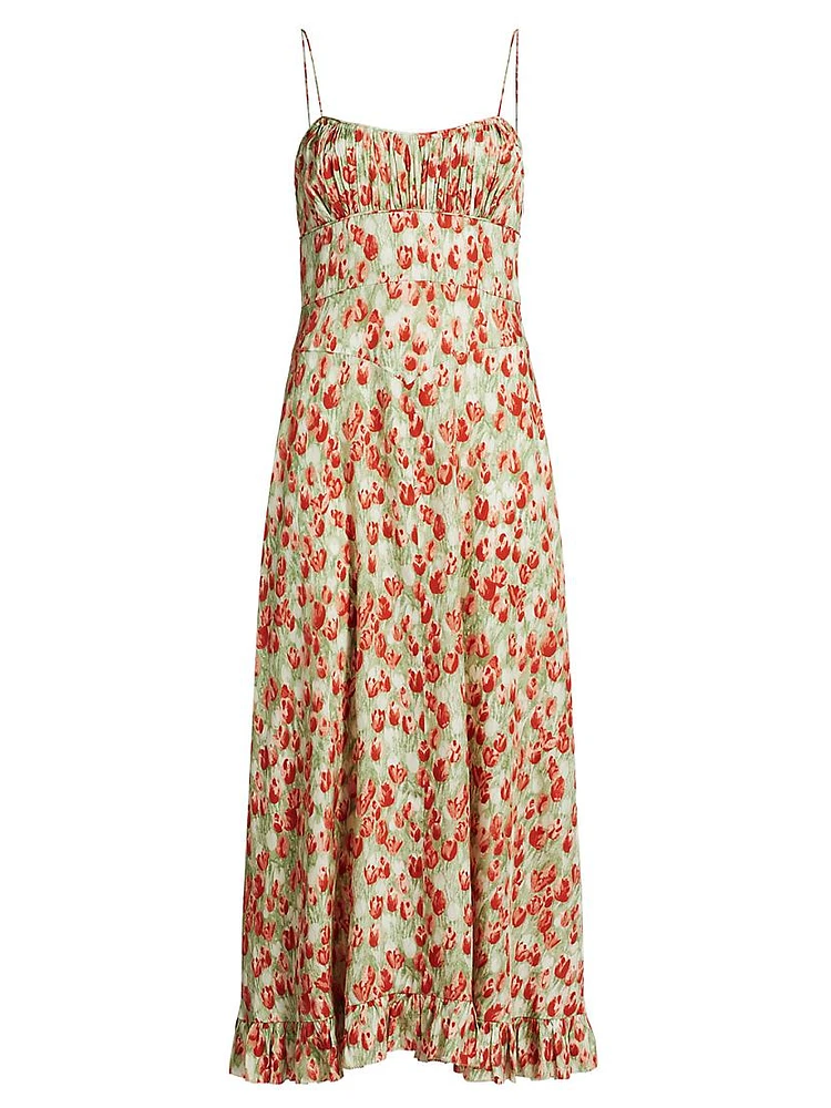 Rosaria Floral Silk-Blend Midi-Dress