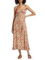 Rosaria Floral Silk-Blend Midi-Dress