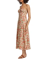 Rosaria Floral Silk-Blend Midi-Dress