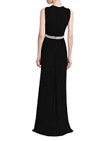 Jersey Crystal-Embellished Sleeveless Gown