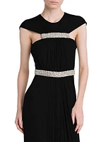 Jersey Crystal-Embellished Sleeveless Gown