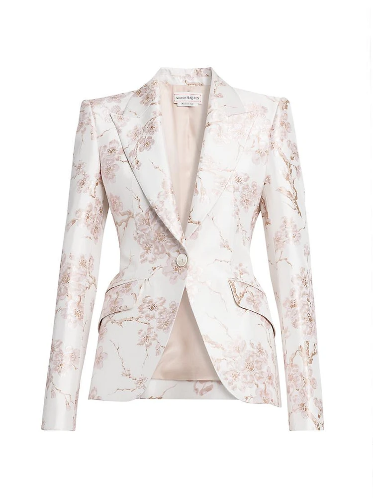 Cherry Blossom Jacquard Blazer