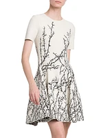 Thorn Jacquard Short-Sleeve Minidress