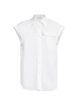 Poplin Cap-Sleeve Shirt