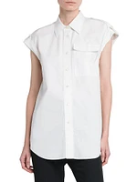 Poplin Cap-Sleeve Shirt