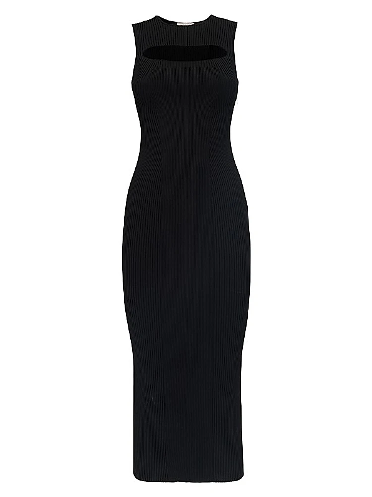 Cut-Out Knit Midi-Dress
