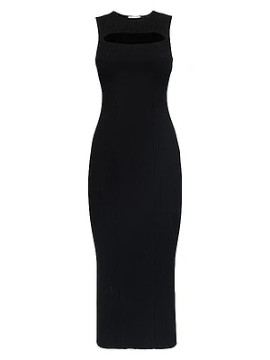 Cut-Out Knit Midi-Dress