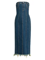 Denim Strapless Midi-Dress